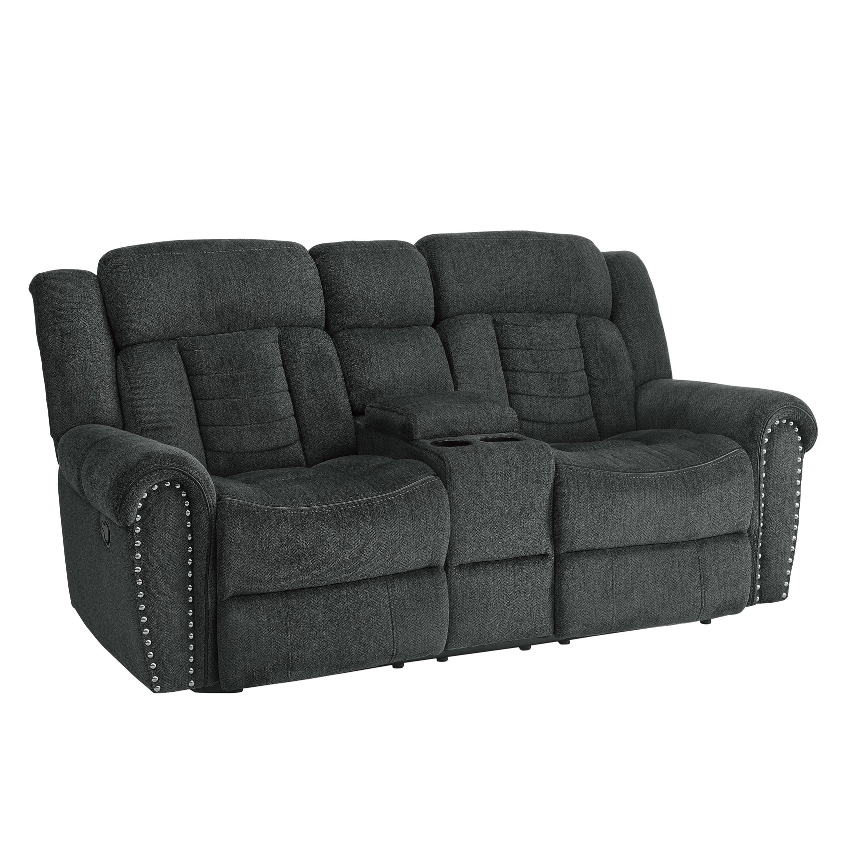 Nutmeg Gray Double Reclining Loveseat - Ornate Home