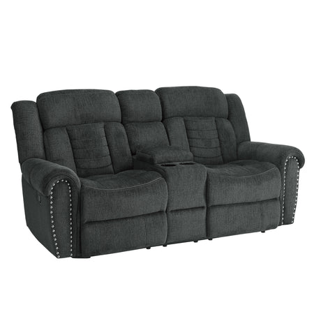 Nutmeg Gray Double Reclining Loveseat - Ornate Home
