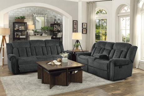 Nutmeg Gray Double Reclining Loveseat - Ornate Home