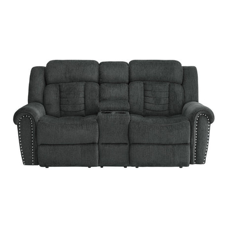 Nutmeg Gray Double Reclining Loveseat - Ornate Home