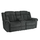 Nutmeg Gray Double Reclining Loveseat - Ornate Home
