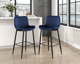 Nya Blue Pub Height Chair (Set of 2) - Ornate Home