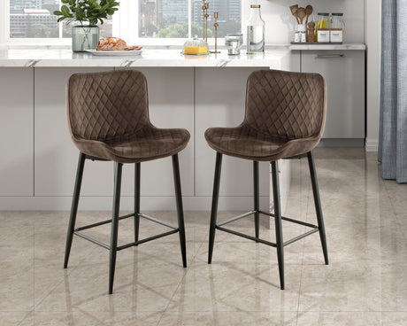 Nya Brown Counter Height Chair (Set of 2) - Ornate Home