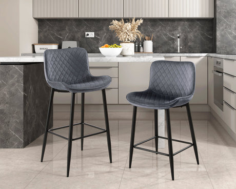 Nya Dark Gray Counter Height Chair (Set of 2) - Ornate Home