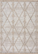 Nyla Bone & Tan Textured Performance Outdoor Rug - Clearance - Ornate Home