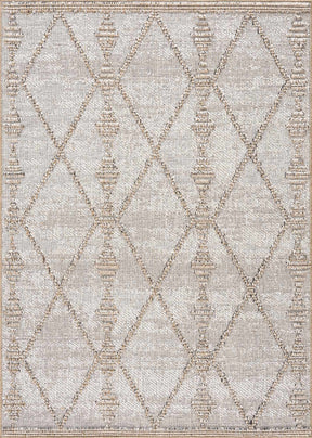 Nyla Bone & Tan Textured Performance Outdoor Rug - Clearance - Ornate Home