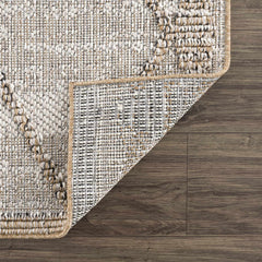 Nyla Bone & Tan Textured Performance Outdoor Rug - Clearance - Ornate Home