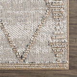 Nyla Bone & Tan Textured Performance Outdoor Rug - Clearance - Ornate Home