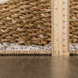Nyla Bone & Tan Textured Performance Outdoor Rug - Clearance - Ornate Home