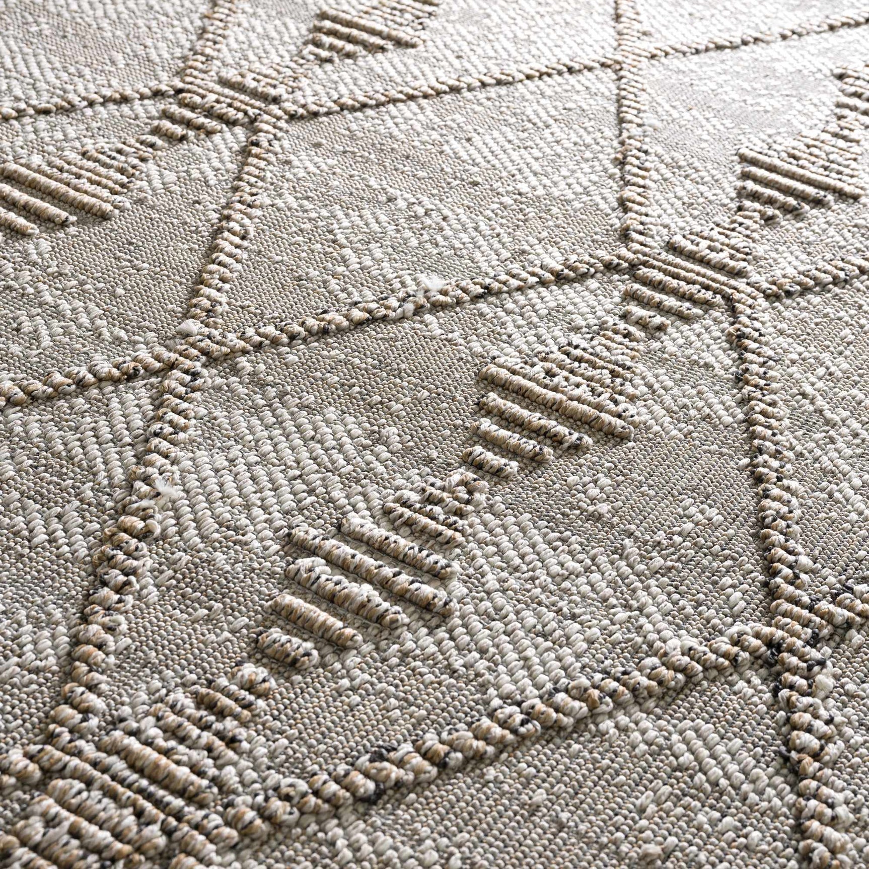 Nyla Bone & Tan Textured Performance Outdoor Rug - Clearance - Ornate Home