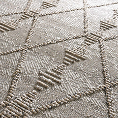Nyla Bone & Tan Textured Performance Outdoor Rug - Clearance - Ornate Home