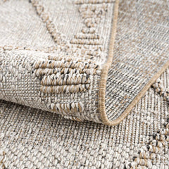 Nyla Bone & Tan Textured Performance Outdoor Rug - Clearance - Ornate Home