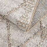 Nyla Bone & Tan Textured Performance Outdoor Rug - Clearance - Ornate Home