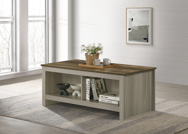 Nyla Gray Oak 43"W Coffee Table - Ornate Home