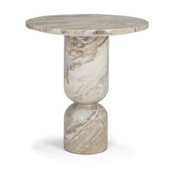 Nylah Pink Solid Marble Round Accent Table - Ornate Home