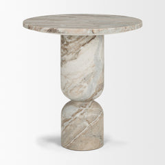 Nylah Pink Solid Marble Round Accent Table - Ornate Home