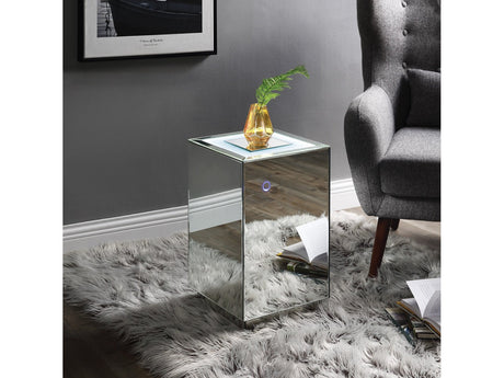 Nyoka Mirrored & Faux Gems Accent Table (LED) - Ornate Home