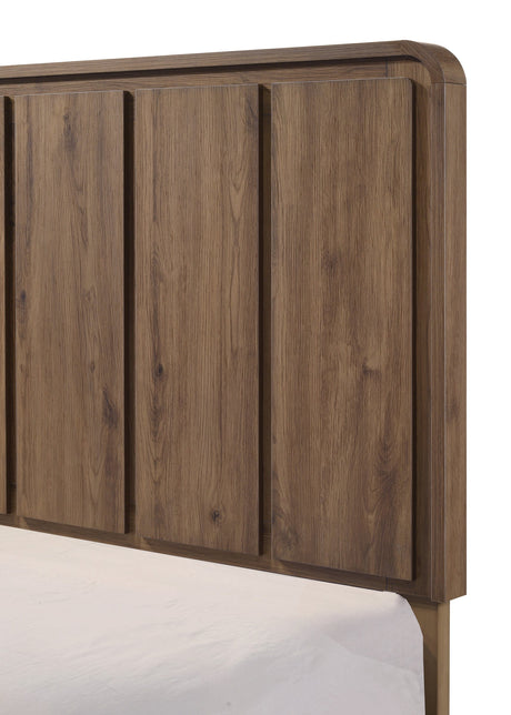 Nyomi Light Brown King Panel Bed - Ornate Home