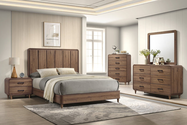 Nyomi Light Brown Queen Panel Bed - Ornate Home