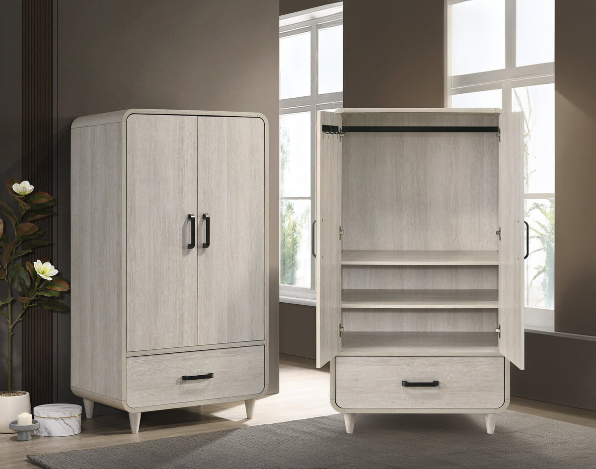 Nyomi White Armoire - Ornate Home