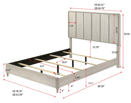 Nyomi White King Panel Bed - Ornate Home