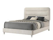 Nyomi White King Upholstered Panel Bed - Ornate Home