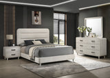 Nyomi White Queen Upholstered Panel Bed - Ornate Home