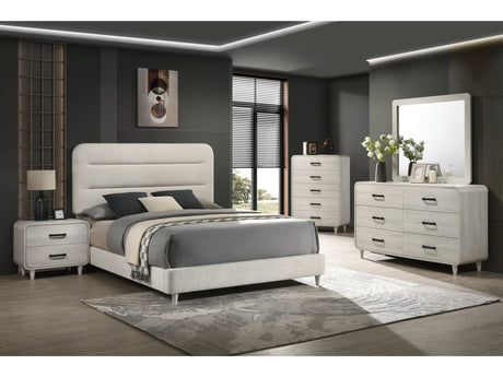 Nyomi White Upholstered Panel Bedroom Set - Ornate Home