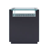 Nysa Clear glass top with faux crystal inlay Accent Table - Ornate Home