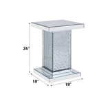 Nysa End Table in Mirrored & Faux Crystals 81412 - Ornate Home