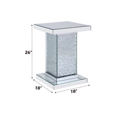 Nysa End Table in Mirrored & Faux Crystals 81412 - Ornate Home