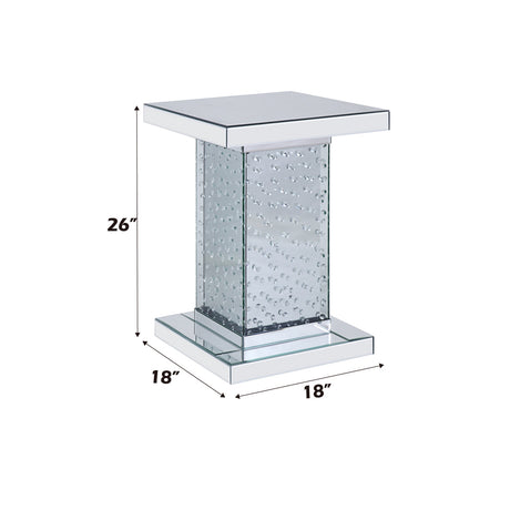 Nysa End Table in Mirrored & Faux Crystals 81412 - Ornate Home