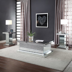 Nysa End Table in Mirrored & Faux Crystals 81412 - Ornate Home