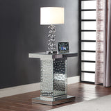 Nysa End Table in Mirrored & Faux Crystals 81412 - Ornate Home