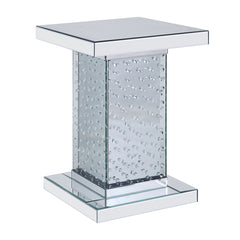Nysa End Table in Mirrored & Faux Crystals 81412 - Ornate Home