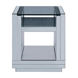 Nysa End Table in Mirrored & Faux Crystals - Ornate Home