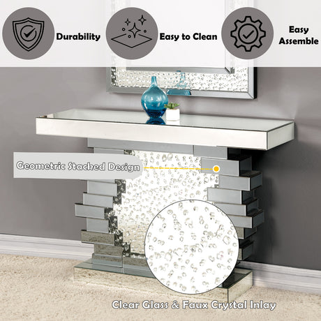 Nysa Faux Crystal Console Table - Ornate Home