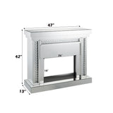 Nysa Fireplace in Mirrored & Faux Crystals - Ornate Home