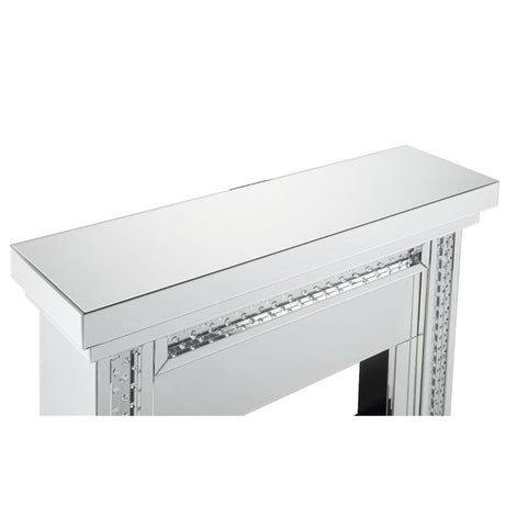Nysa Fireplace in Mirrored & Faux Crystals - Ornate Home