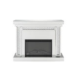 Nysa Fireplace in Mirrored & Faux Crystals - Ornate Home