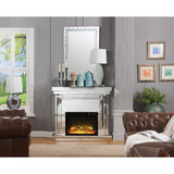 Nysa Fireplace in Mirrored & Faux Crystals - Ornate Home
