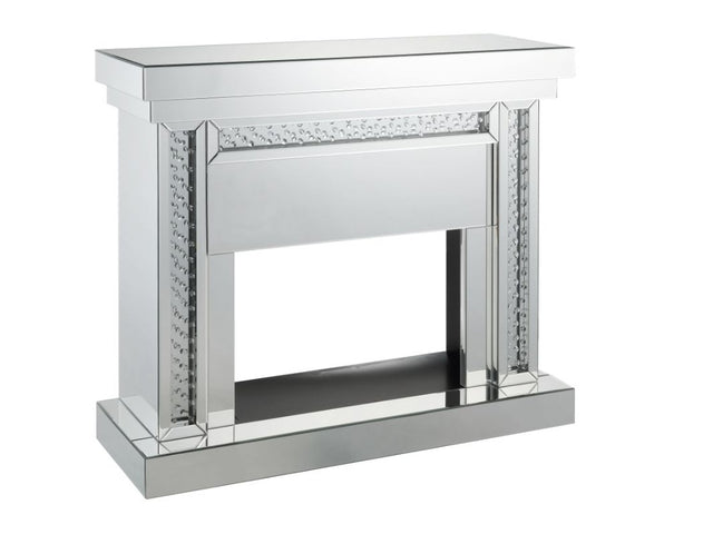Nysa Fireplace in Mirrored & Faux Crystals - Ornate Home