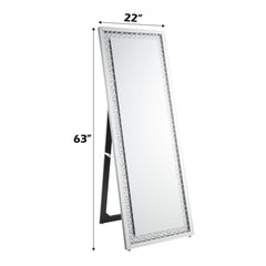 Nysa Mirrored & Faux Crystals Accent Mirror (Floor) - Ornate Home