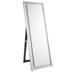 Nysa Mirrored & Faux Crystals Accent Mirror (Floor) - Ornate Home