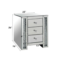 Nysa Mirrored & Faux Crystals Accent Table - Ornate Home