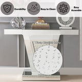 Nysa Mirrored & Faux Crystals Console Table - Ornate Home