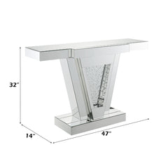 Nysa Mirrored & Faux Crystals Console Table - Ornate Home
