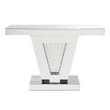 Nysa Mirrored & Faux Crystals Console Table - Ornate Home