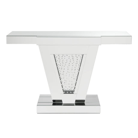 Nysa Mirrored & Faux Crystals Console Table - Ornate Home