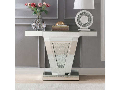Nysa Mirrored & Faux Crystals Console Table - Ornate Home